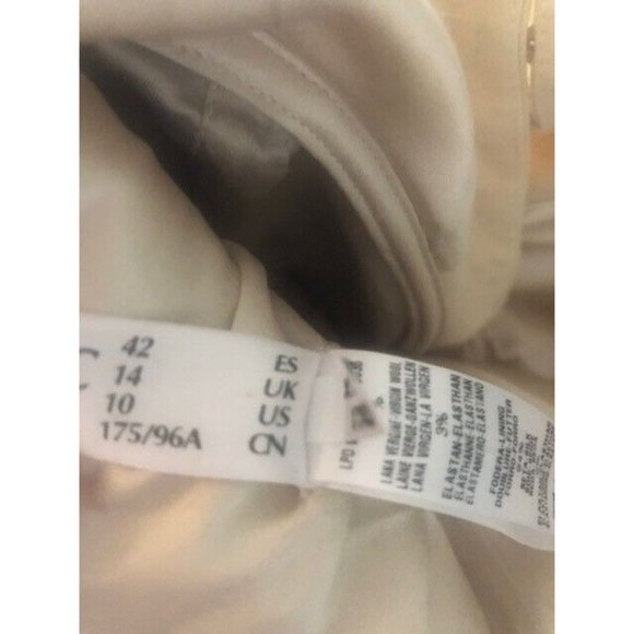 PREOWNED $2K LA PERLA SS17 RUNWAY CORSET CREAM STRETCH WOOL BLAZER IT 46C US 10 - Picture 14 of 15